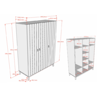 Sezane 3 deurs kast clay walnoot