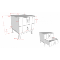 Sezane nachtkastje clay walnoot
