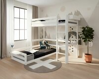 sfeer met montessori bed en hoogslaper