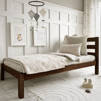 Simple bed 90x200 grenen walnoot