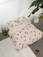 Snurk dekbedovertrek Croissants beige 2 persoons 200x200/220