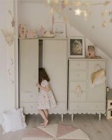 Babushka commode 5 laden 1 deur hoog olive