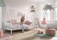 Tipi bedbank 90x200 grenen wit