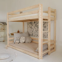 Basic stapelbed 90x160 onbehandeld hout