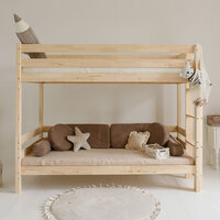 Basic stapelbed met lade 90x160 onbehandeld hout