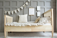 Boho classic bed 90x200 platte spijl onbehandeld hout