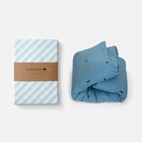 Studio Ditte dekbedovertrek speelse blokjes denim 1 persoons 140x200/220