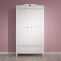 Emma 2 deurs kledingkast met hartje wit 