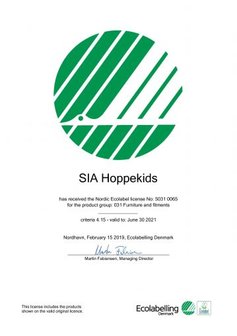 Hoppekids nordic ecolabel certificaat