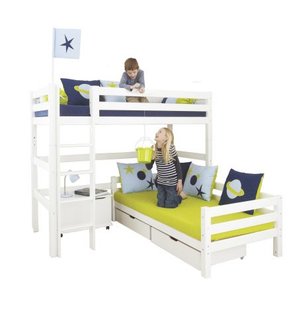 hoppekids hoekstapel bed wit