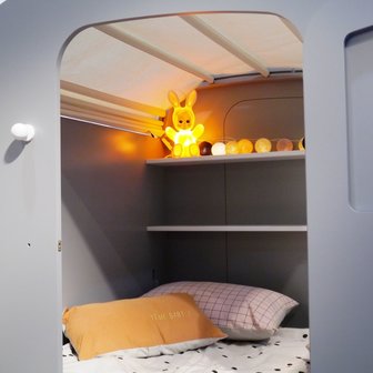 Presentator toetje kleuring Mathy by Bols design Caravan bed 90x190 Fucshia roze - Kinderbeddenstore