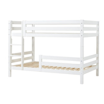 Hoppekids Premium stapelbed rechte trap + 1/2 uitval 120x200 wit