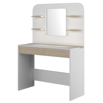 Trasman Vanity secret make-up tafel wit - eiken