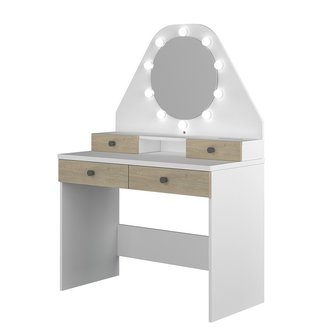 Trasman Vanity star make-up tafel wit eiken