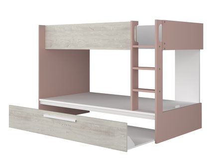 Trasman Jules stapelbed met slaaplade 90x200 oud roze