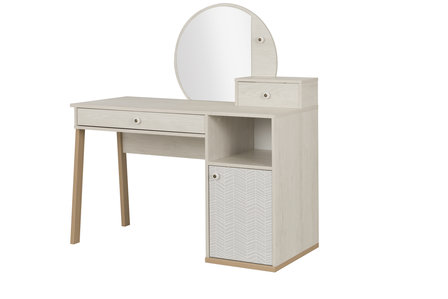 Alika bureau met spiegel wit kastanje look