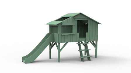 boomhut bed met glijbaan jungle groen