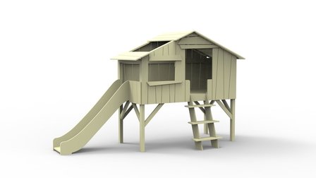 boomhut bed glijbaan muis grijs