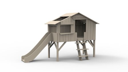 boomhut met glijbaan taupe