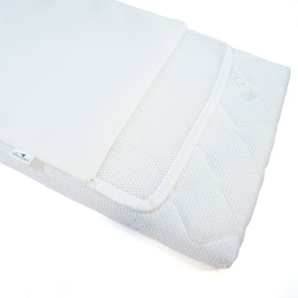 ABZ peutermatras Witte panter 70x140 HR 30 + Airgosafe topper 