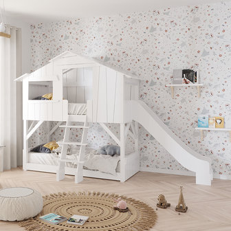 by Bols stapelbed glijbaan licht roze - Kinderbeddenstore