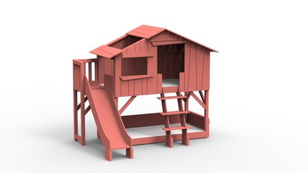 boomhut bed glijbaan coraal