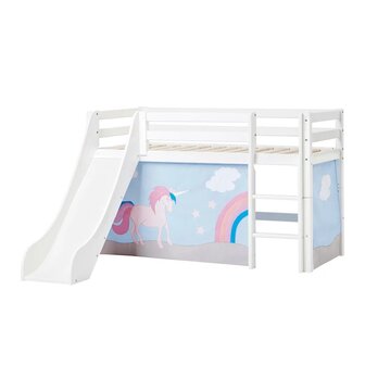 glijbaan bed met unicorn tent