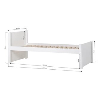 Hoppekids Noah de luxe hoog bed met opbergladen 90x200 wit