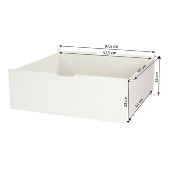 Hoppekids Noah de luxe medium bed met opbergladen 90x200 wit