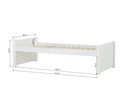 Hoppekids Noah de luxe medium bed met opbergladen 90x200 wit