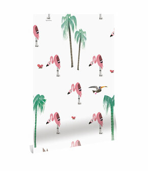 KEK Amsterdam behang Flamingo