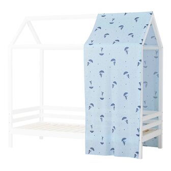 Hoppekids Ole lukoie blauw gordijn tbv 90x200 huisbed