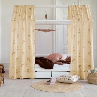 hoppekids eco comfort huisbed met gordijn set geel