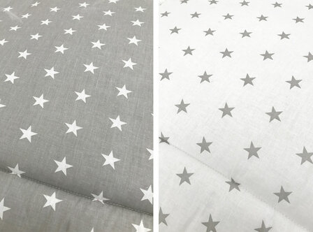 Bopita boxkleed stars grijs - wit 95X75