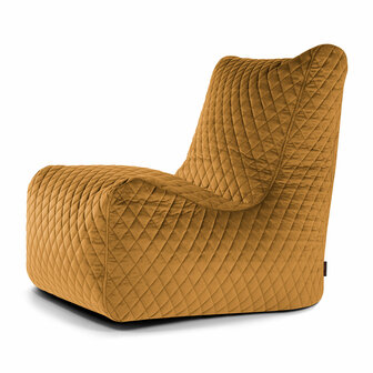 Slowdown seat zitzak lure luxe velours mosterd
