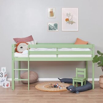 hoppekids eco comfort halfhoog 90x200 pale green