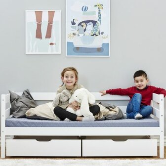 Bakkerij trek de wol over de ogen Grootste Hoppekids Eco Comfort peuterbed 70x160 grenen wit - Kinderbeddenstore