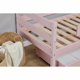 Hoppekids Eco comfort peuterbed 70x160 grenen Pale rose