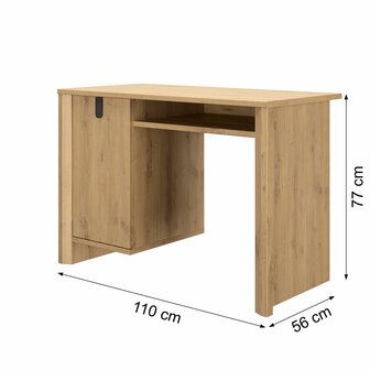 Lugano bureau met 1 deur eiken rustiek look