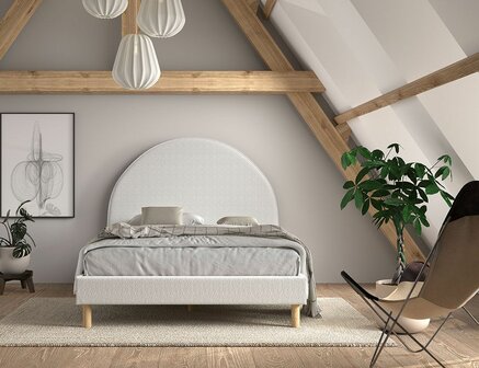 Moon wit gestoffeerd bed 140x200