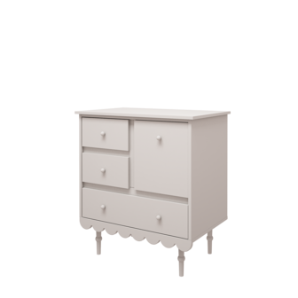 Babushka commode 3 laden 1 deur wit