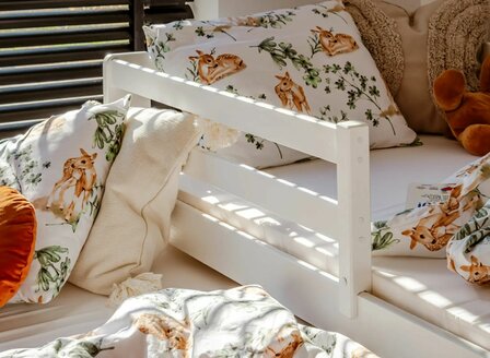 Grevino bedbank massief grenen met logeerlade en opberglade 90x200 wit