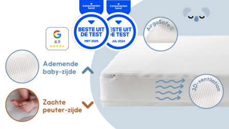 Zzzoo ademend Airgosafe Koala babymatras 70x140x13