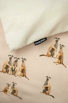 Snurk dekbedovertrek Meerkats sand 1 persoons 140x200/220