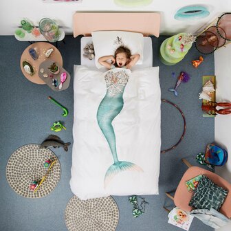 Snurk dekbedovertrek Mermaid wit 2 persoons 240x200/220