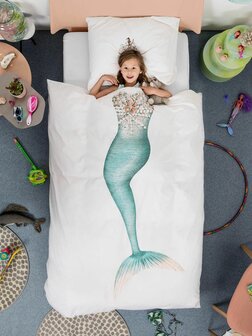 Snurk dekbedovertrek Mermaid wit 2 persoons 240x200/220