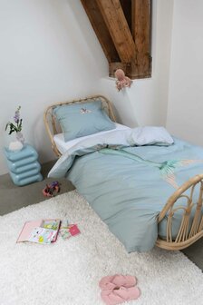Snurk dekbedovertrek Mermaid aqua 1 persoons 140x200/220