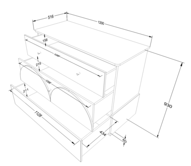 maten bloom commode 3 laden