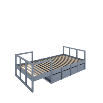 Tweens 1-persoons bed 90x200 zacht blauw