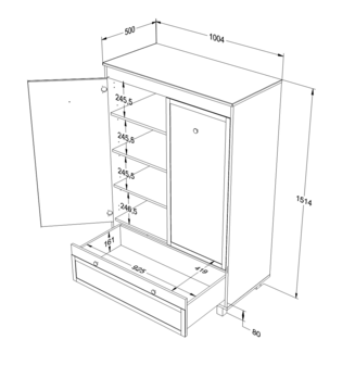maten vintage kast 